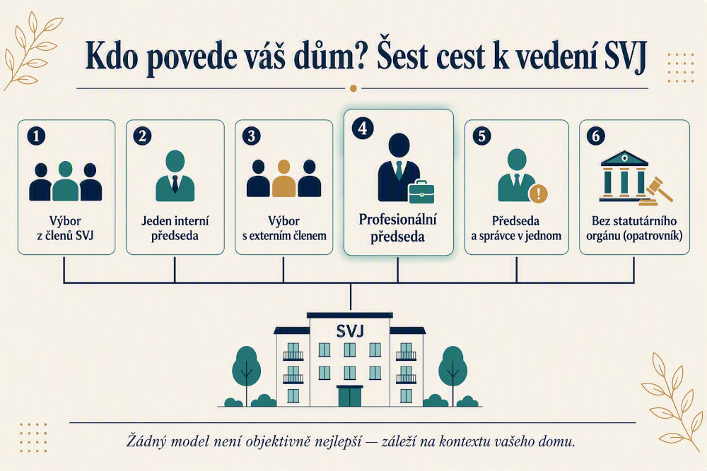 Formy řízení SVJ / formy statutárního orgánu SVJ - přehled